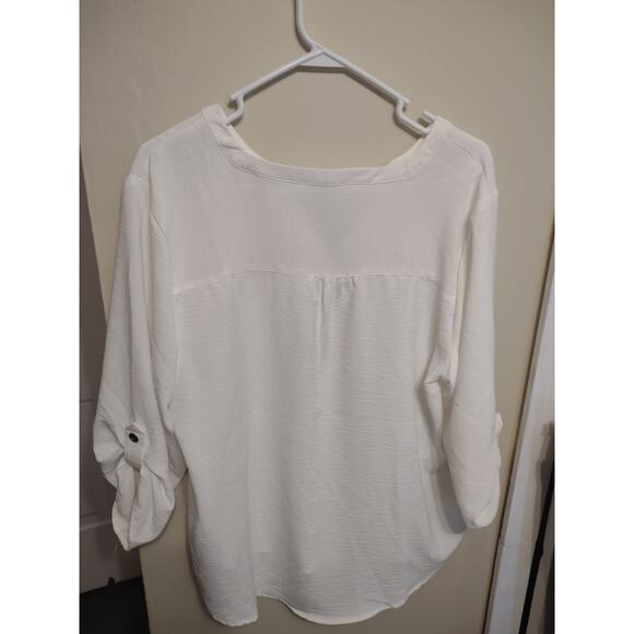 Maurices Ivory Popover Blouse XXL Classic Minimalist Business‎ Angelcore Casual - Picture 6 of 6